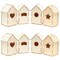 Mini Wood Bird Houses for DIY Crafts (4 Designs, 8 Count)